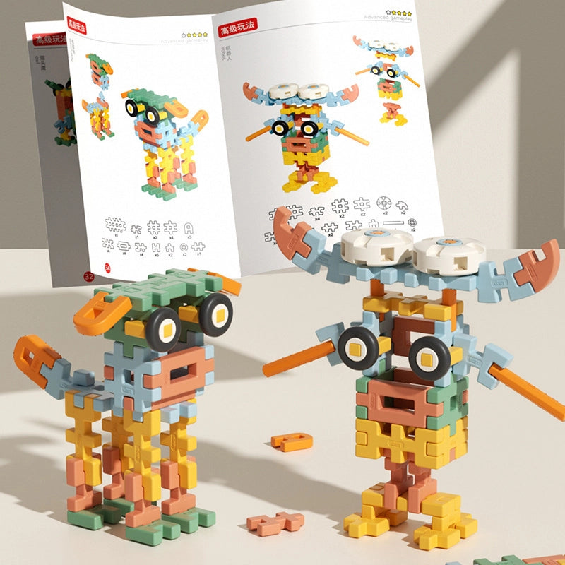 77PCS Open-Ended Waffle Building Blocks That Grow With Your Child's Imagination