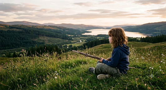 Child enjoying quiet outdoor time that encourages curiosity and creativity