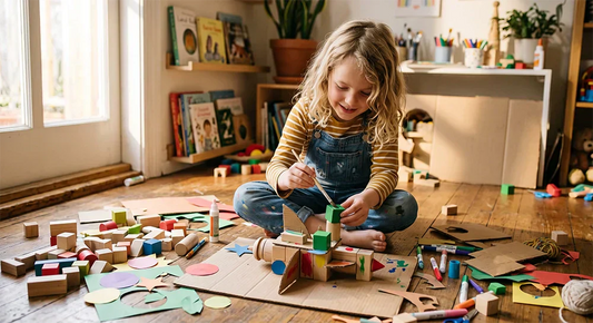 Child developing creativity through open-ended play and imagination