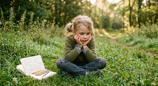 Child exploring nature with curiosity in the AI era