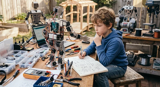 Curious child developing creative thinking and future skills through hands-on learning