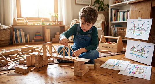 Child developing engineering thinking through hands-on building