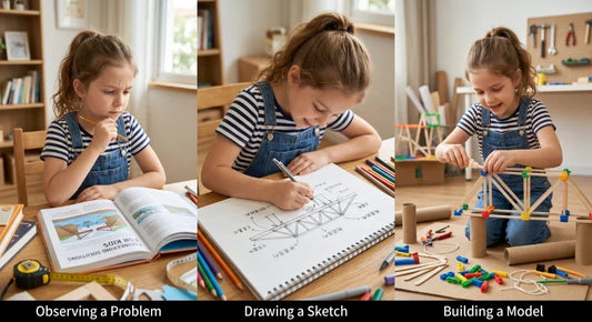 Child developing an inventor mindset through curiosity, building, and creative problem solving