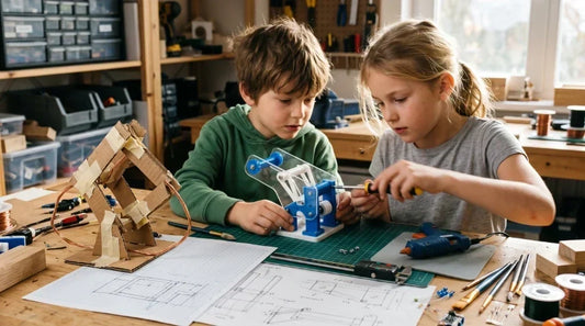 Child developing patience and innovation skills through creative building