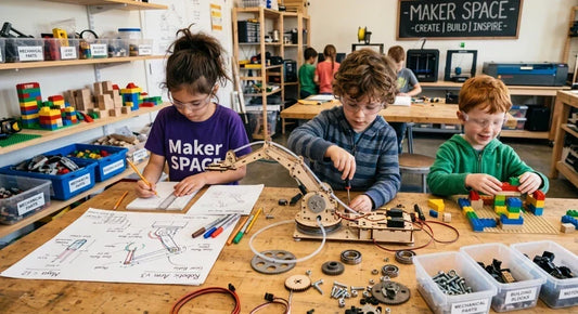 Child developing creativity through maker experiences and hands-on projects