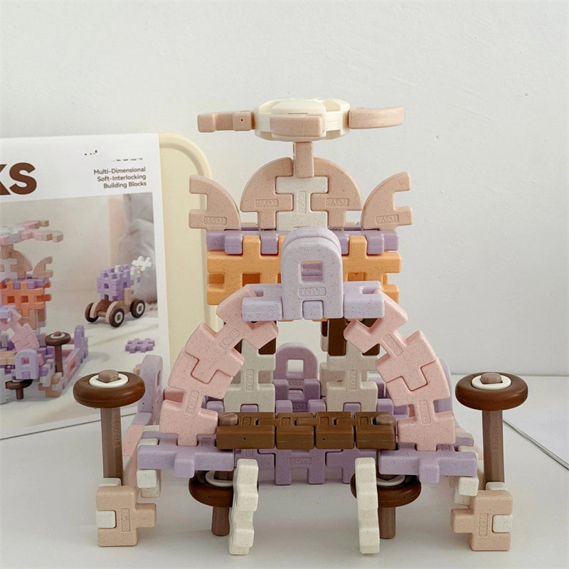 PINOER Builders B7 | 61-Piece Creative Speckled Blocks & Mechanical Gears Engineering Set