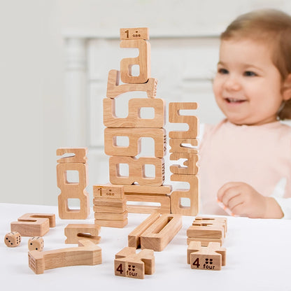 PINOER Explorers M5 | Montessori Wooden Number Blocks Set for Toddlers & Preschool Math