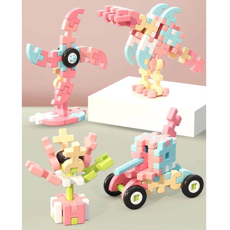 PINOER Builders B4 | Interlocking Mortise & Tenon STEM Building Set for Kids