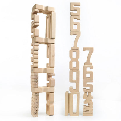 PINOER Explorers M5 | Montessori Wooden Number Blocks Set for Toddlers & Preschool Math
