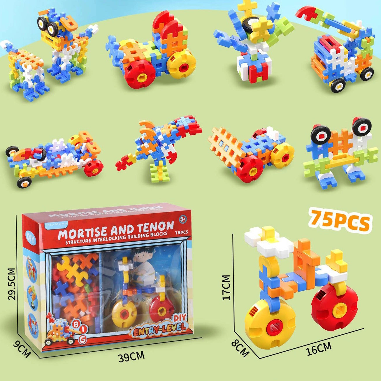 PINOER Builders B4 | Interlocking Mortise & Tenon STEM Building Set for Kids