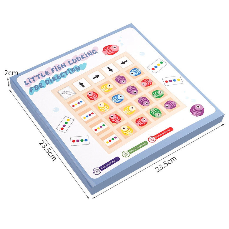 PINOER Thinkers T5 | Montessori Wooden Fish Direction Sorting Puzzle & Spatial Logic Game