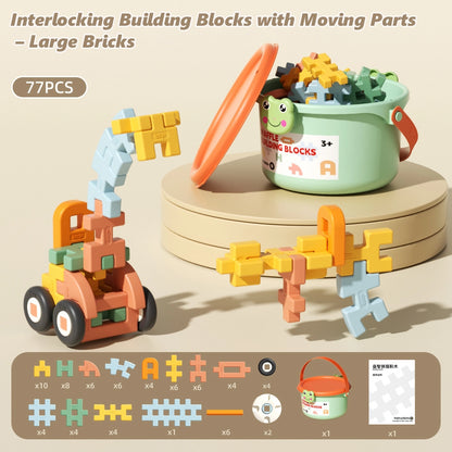 77PCS Open-Ended Waffle Building Blocks That Grow With Your Child's Imagination